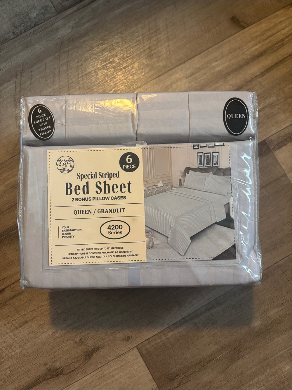 Special Striped Bed Sheet Set - Queen - Light Gray